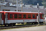 ABt 925 ist ein Einheitswagen I der Zentralbahn mit Steuerabteil und wurde SWP an die LSE geliefert. Meiringen, August 2025.
