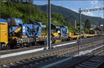 Wagen mit Transporteinheiten CH-SCHEU 99 85 9383 002-0 der Puscal 3B von Scheuchzer. Moutier, Juni 2026.