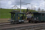 Ostermontag bei der 'Emmentalbahn'.

Rangierfahrzeug Te 2/2 155 der EBT im Bahnhof Sumiswald-Grnen. April 2024.