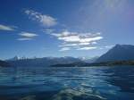 (130'126) - Eiger, Mnch und Jungfrau und der Niesen vom Thunersee aus am 3.