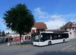 (266'676) - Intertours, Domdidier - Nr. 486/FR 300'486 - Mercedes (ex Wiener Linien, A-Wien Nr. 8122) am 6. September 2024 beim Bahnhof Tuffelen