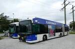 (280'839) - TL Lausanne - Nr. 889 - Hess/Hess Gelenktrolleybus am 28. September 2025 in Kerzers, Murtenstrasse (280'839) - TL Lausanne - Nr. 889 - Hess/Hess Gelenktrolleybus am 28. September 2025 in Kerzers, Murtenstrasse