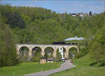 Elefant auf dem Läufelfingerli.

C 5/6 2978 auf dem Rümlinger Viadukt. April 2024.