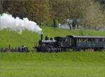 Shuttleservice beim Brauereifest Feldschlösschen. 

Das werkseigene Chnurrli E 2/2 5666 mit den Sihlthaler Plattform-Zweiachsern und E 3/3 8512 sind als Pendelzug unterwegs. Rheinfelden, April 2023.