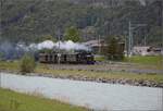 Ballenberg Dampfbahn nach Innertkirchen.

G 3/4 208 entlang der Aare durch das Haslital, Oktober 2019.