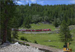 Zug nach Gletsch mit HGm 4/4 62 über Obwald.