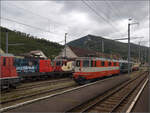 Grosses BoBo-Treffen in Balsthal: 60 Jahre Re 4/4 II in der Schweiz.

Re 4/4 II 11141 ist der zweite Star der DSF. Die ehemalige Swiss-Express-Lok fährt neuerdings wieder Originalgewand als Cremeschnitte umher. Damit ist eine Überraschung für die Fans dieser Baureihe gelungen. Balsthal, September 2024.