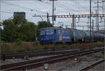 4-430-re-430-re-44/893802/re-44-iii-112-von-wrs Re 4/4 III 112 von WRS, früher eine EBT-Lok, in Pratteln. August 2025.