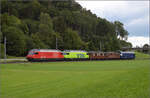 Grosses BoBo-Treffen in Balsthal: 60 Jahre Re 4/4 II in der Schweiz. 

Der Fotozug zur Gesamtschau wird nun zusammengestellt, von vorne nach hinten sind im Zug zusammengestellt: Re 460 058 (SBB), Re 465 011 (BLS), Ae 4/4 251 (BLS), Re 4/4 183 (BLS) und Re 450 012 (S-Bahn). Oensingen, September 2024.