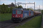 Re 620 076 'Zurzach' und Re 620 014 'Meilen' in Erlen. April 2024.