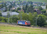 Re 6/6 11622 'Suhr' als Solofahrerin bei Frick. August 2025.