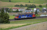 Re 6/6 11622 'Suhr' als Solofahrerin bei Frick. August 2025.