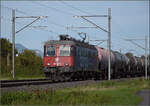 Re 620 005 bei Altreu. Diese Lok ist die erste der Serienausf�hrung und die �lteste Re 6/6 bei den SBB. September 2026.