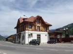 (160'497) - Der alte Bahnhof in Frutigen am 14.
