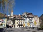 (149'357) - Thun von der Sinnebrcke aus mit Kirchturm der Stadtkirche am 17.