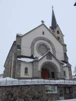 (149'090) - Die Kirche Meierhof in Obersaxen am 1.