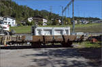 Der K-kw 7371 wurde 1913 von der Waggonfabrik Rastatt in einer grossen Serie an die RhB geliefert. Bis zum Umbau 1971 wurde er als M1 7371 bezeichnet. Surava, September 2026.