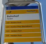 (169'929) - PostAuto-Haltestellenschild - Heiden, Bahnhof - am 12.