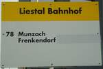 (138'843) - AAGL-Haltestellenschild - Liestal, Bahnhof - am 16.