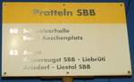 (133'680) - AAGL-Haltestellenschild - Pratteln, SBB - am 16.