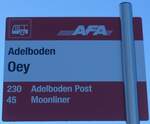 (200'243) - AFA-Haltestellenschild - Adelboden, Oey - am 25.