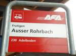 (130'971) - AFA-Haltestellenschild - Frutigen, Ausser Rohrbach - am 15.