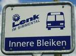 (139'347) - AFA-Haltestellenschild - Lenk, Innere Bleiken - am 10.