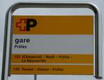 (286'498) - +P-Haltestellenschild - Pr�les, gare - am 28. April 2026