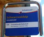 (265'599) - GrindelwaldBus-Haltestellenschild - Grindelwald, Schwarzwaldalp - am 13.