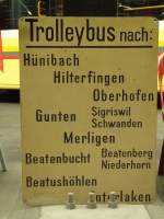 (145'123) - Alte STI-Tafel fr  Trolleybus nach:  am 16.