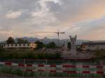 (161'732) - Baustelle vom Bypass Thun mit Stockhorn am 4.