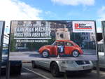 (204'556) - Plakat von Interdicount mit beladenem VW-Kfer am 29.