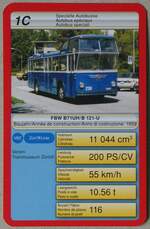 (264'227) - Quartett-Spielkarte mit VBZ FBW B71UH-B 121-U Nr.