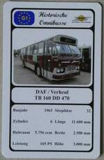 (272'619) - Quartett-Spielkarte mit DAF / Verheul TB 160 DD 470 von 1963 am 3.