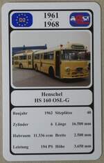 (276'207) - Quartett-Spielkarte mit Henschel HS 160 OSL-G von 1962 am 2.