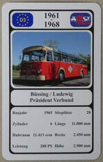 (276'208) - Quartett-Spielkarte mit Bssing / Ludewig Prsident Verbund von 1965 am 2.