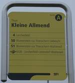 (283'400) - STI-Haltestellenschild - Thun, Kleine Allmend - am 22.