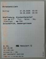 (286'924) - STI/SBB/PAG-Einzelbillet vom 1. Mai 2026 am 10. Mai 2026 in Thun