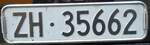 (142'007) - Nummernschild - ZH 35'662 - am 21.