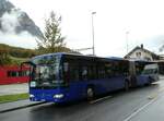 (256'608) - Domo, Glattbrugg - Nr. 5/SG 490'805 - Mercedes (ex VBZ Zrich Nr. 185; ex VZO Grningen Nr. 102) am 31. Oktober 2023 beim Bahnhof Schwanden