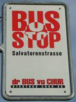 (257'200) - dr BUS vu CHUR-Haltestellenschild - Chur, Salvatorenstrasse - am 20.