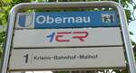 (160'935) - VBL-Haltestellenschild - Obernau, Obernau - am 24.