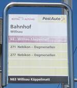 (286'272) - ROTTAL AUTO AG/PostAuto-Haltestellenschild - Willisau, Bahnhof - am 21.