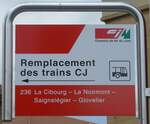 (181'059) - cj-Haltestellenschild - La Chaux-de-Fonds, Gare - am 12.