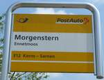 (180'724) - PostAuto-Haltestellenschild - Ennetmoos, Morgenstern - am 24.