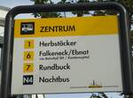 (136'159) - VERKEHRSBETRIEBE SCHAFFHAUSEN-Haltestellenschild - Neuhausen Zentrum - am 25.