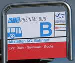 (247'047) - RTB/SBB CFF FFS-Haltestellenschild - Altstätten SG, Bahnhof - am 9.