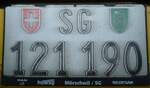 (143'698) - Nummernschild - SG 121'190 - am 20. April 2013 in Goldach, Garage Schwizer