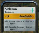 (242'821) - PostAuto-Haltestellenschild - Barbengo, Sidema - am 16.