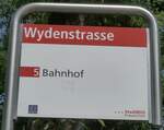 (182'599) - StadtBUS-Haltestellenschild - Frauenfeld, Wydenstrasse - am 3.